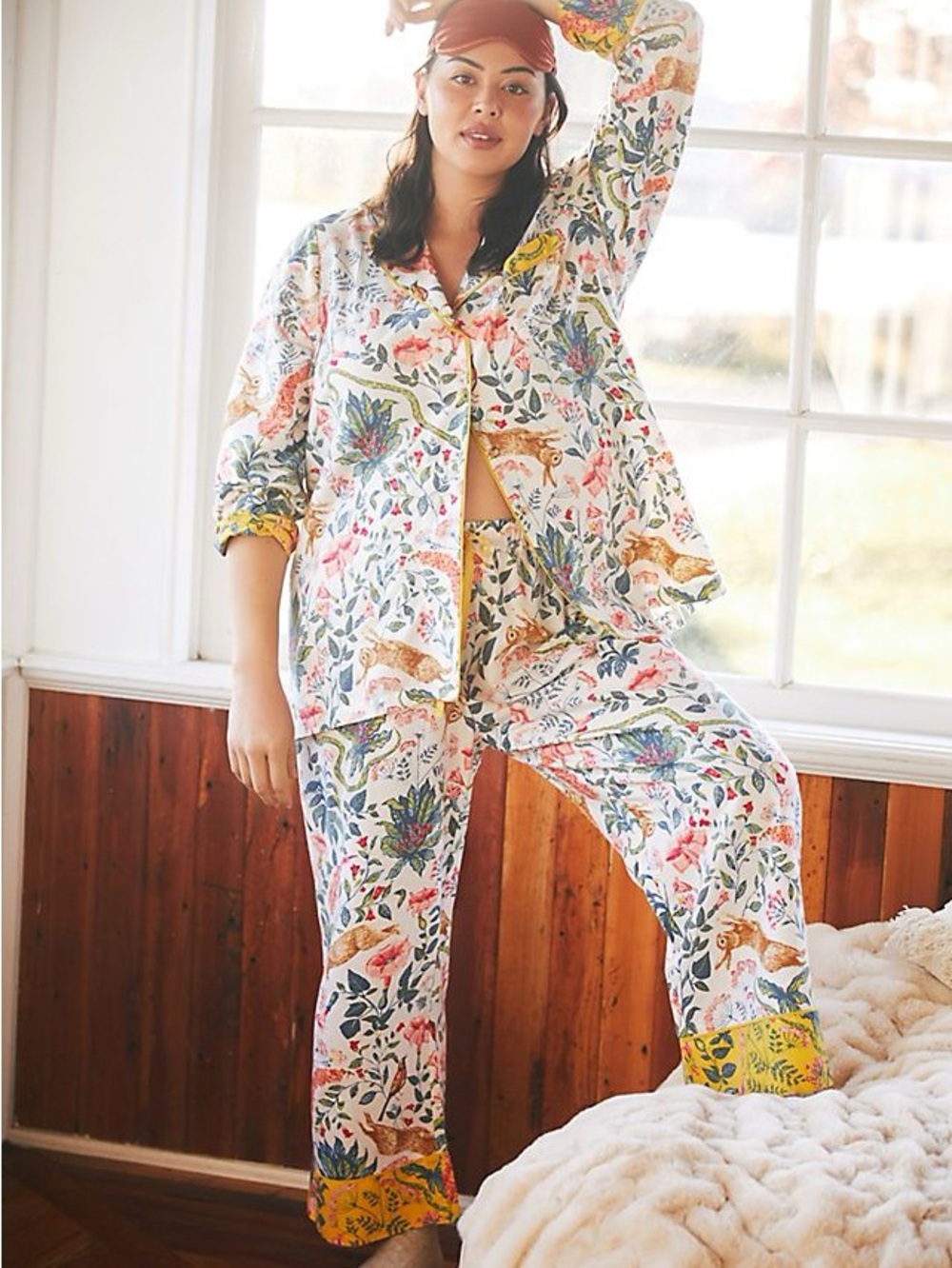 Anthropologie Kelly Louise Judd Forest Fable Pajama Set Top S Pants L